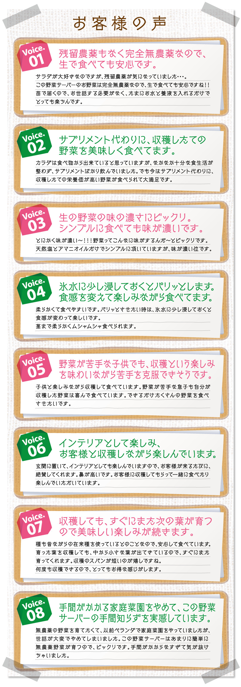 お客様の声