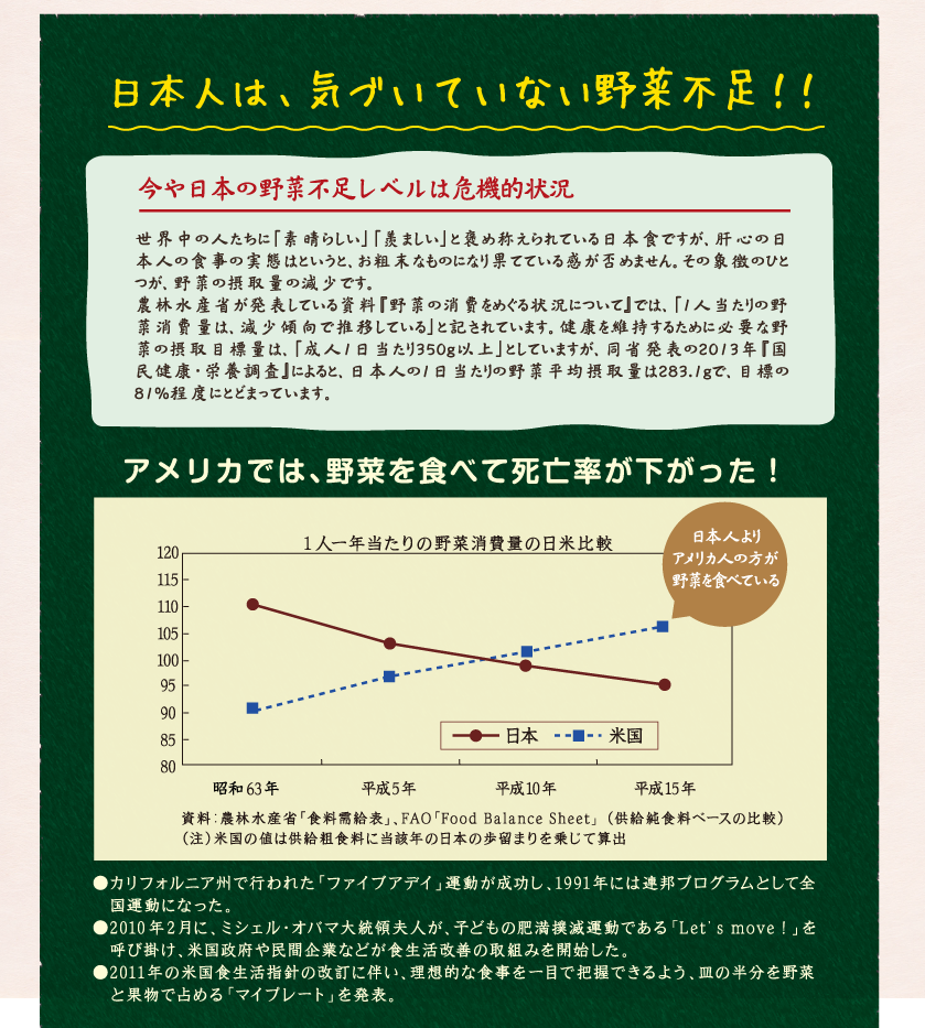 日本人は気づいていない野菜不足